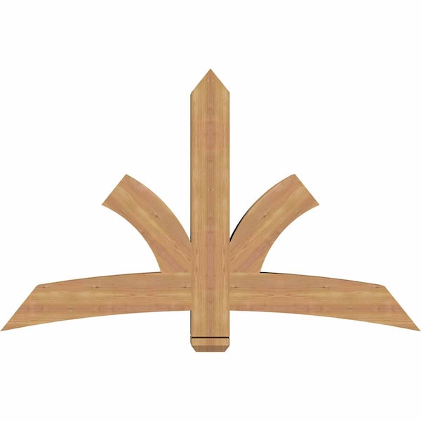 Ekena Millwork Davenport Timber Gable Bracket, Western Red Cedar, 60"W x 38"H x 5 1/2"D x 5 1/2"F, 15/12 Pitch GBW060X38X0606DAV00SWR - main